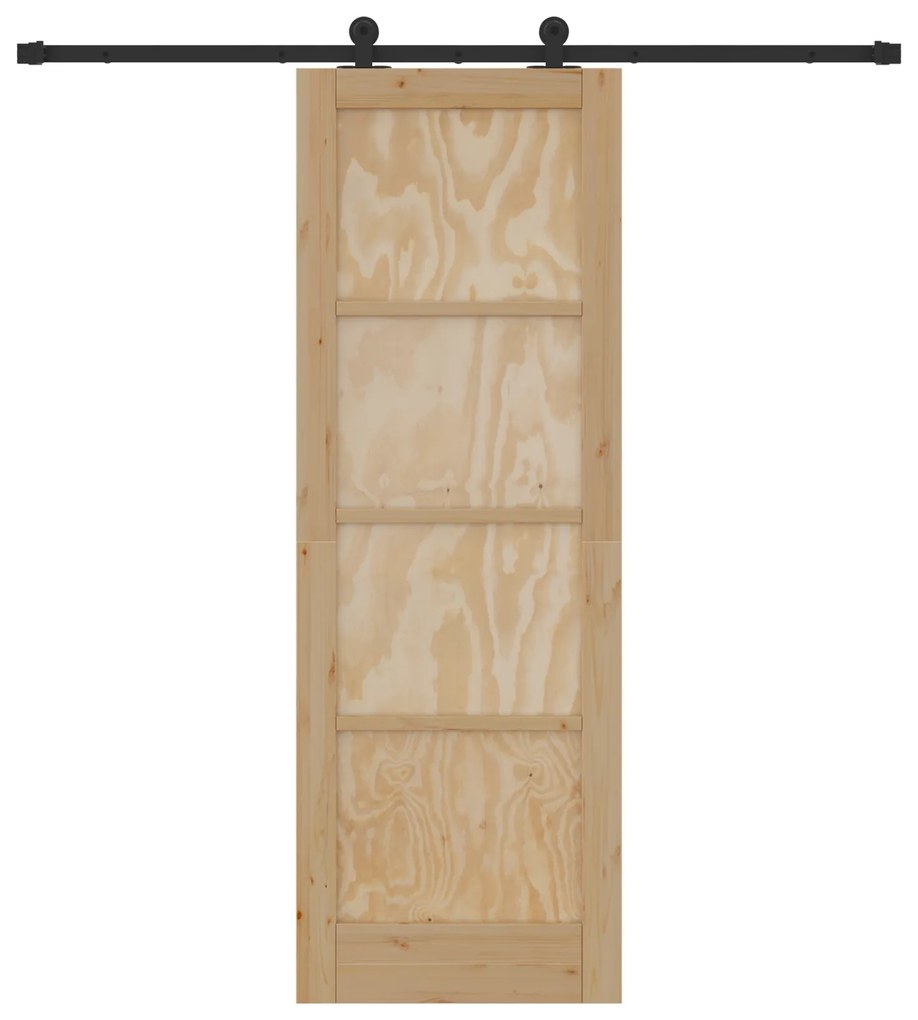 vidaXL Συρόμενη Πόρτα με Σετ Εξαρτημάτων 73.5x211 cm Μασίφ Ξύλο Πεύκου