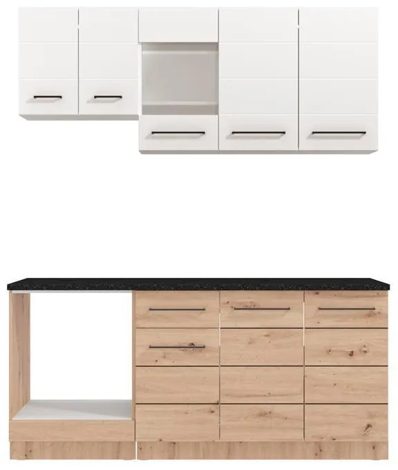 Σύνθεση κουζίνας SAVONA 180 Artisan Oak - Λευκό 180x57x200εκ. 180x57x200 εκ.