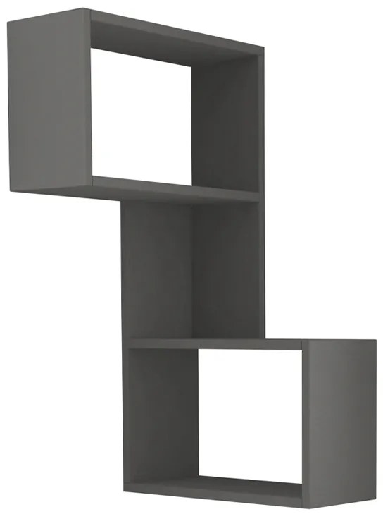 Ραφιέρα τοίχου γωνιακή Part Megapap χρώμα ανθρακί 47x20x82εκ.