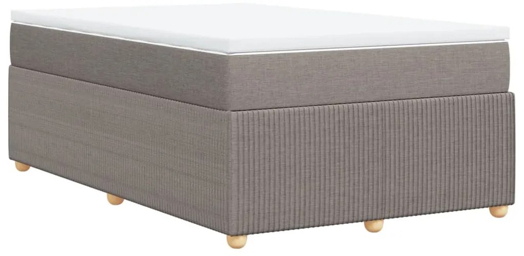 vidaXL Κρεβάτι Boxspring με Στρώμα Taupe 120x200 εκ. Υφασμάτινο