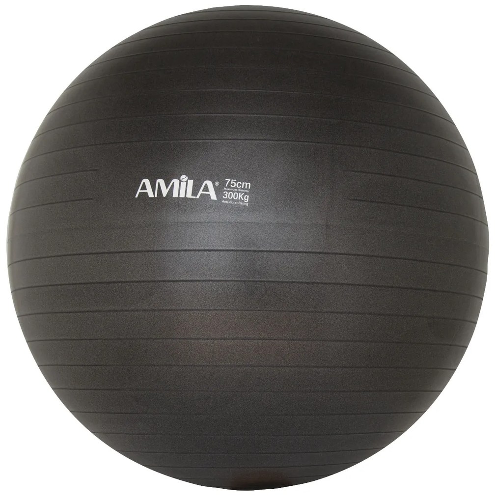 Μπάλα Κινησιοθεραπείας Amila Bulk 75cm Μαύρη 48417