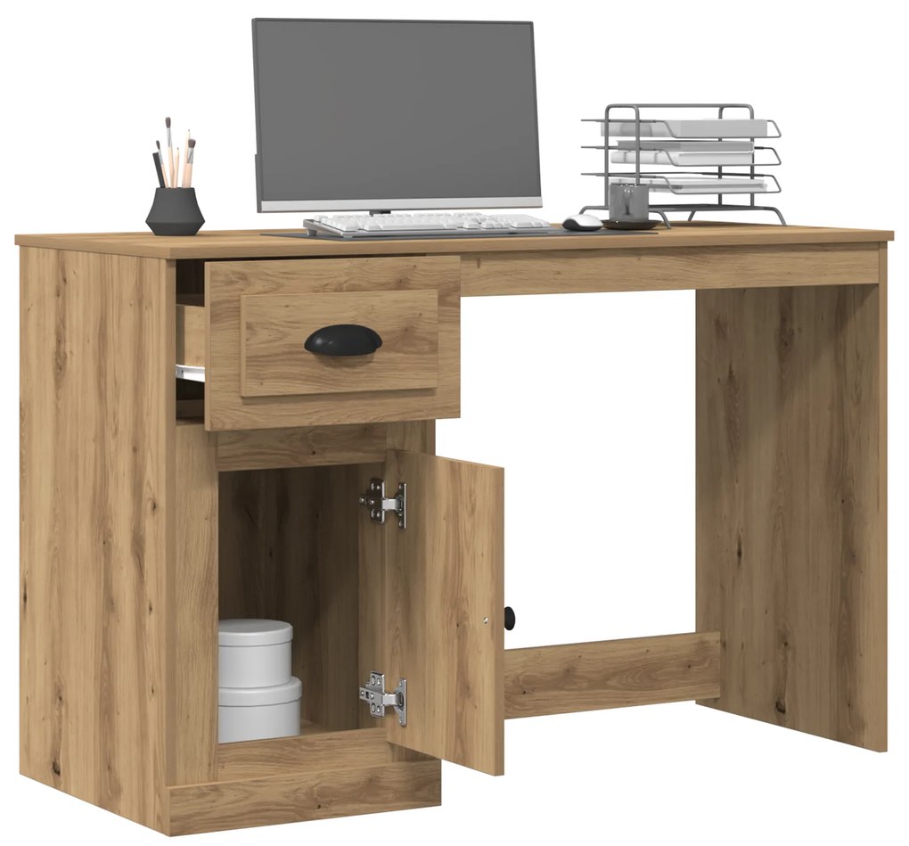 vidaXL γραφείο με αποθηκευτικά χώρο Artisan Oak 50x115x75 εκ Επεξεργασμένο ξύλο