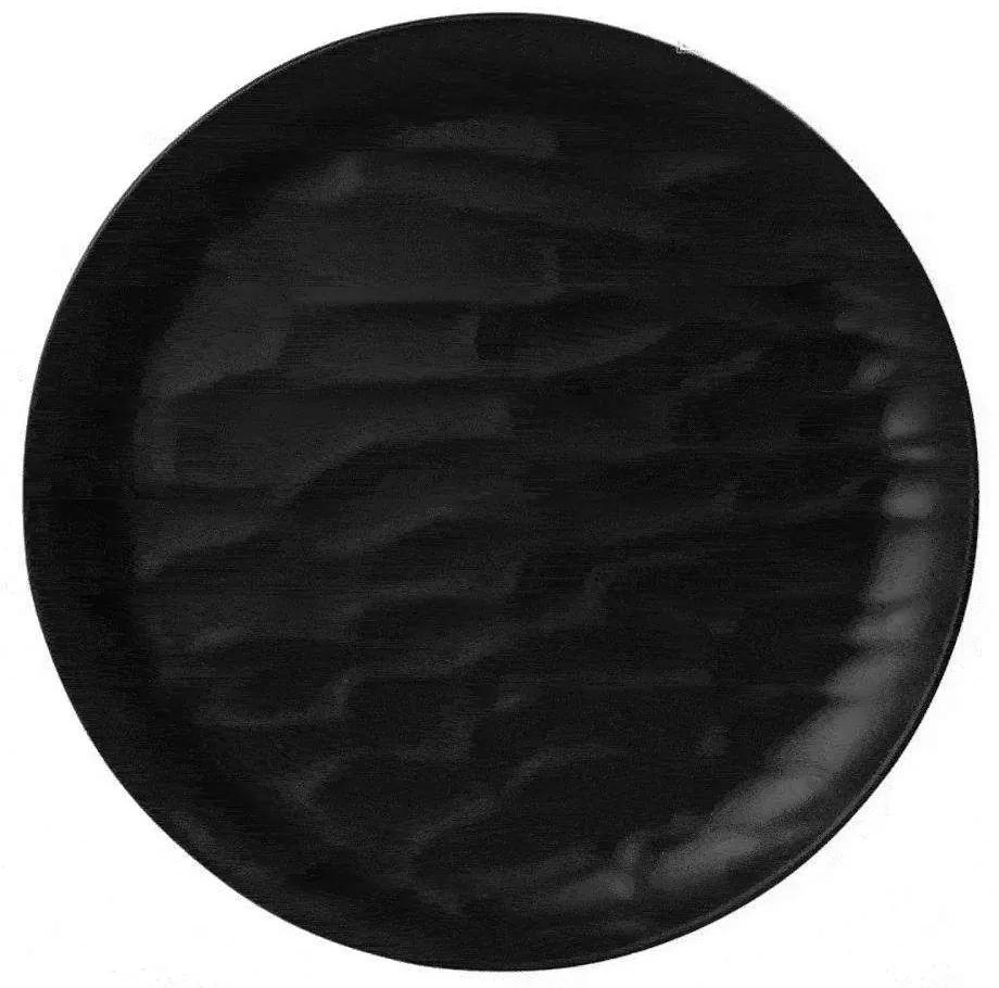 Πιάτο Στρόγγυλο Ρηχό Wavy Matte Mlb344K48-6 Φ23cm Black Espiel Μελαμίνη