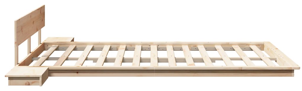 vidaXL Κρεβάτι Πλατφόρμα με Κομοδίνα 160x200εκ Μασίφ Ξύλο