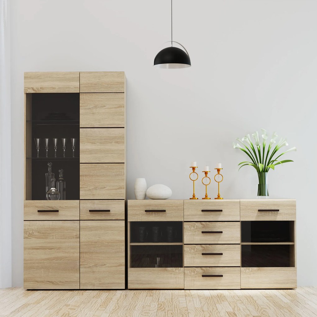 Μπουφές Solo 150x41x82cm Sonoma με Wenge και MDF Καμπυλωτό τελείωμα στις πόρτες - TO-SOLO2W4S - TO-SOLO2W4S