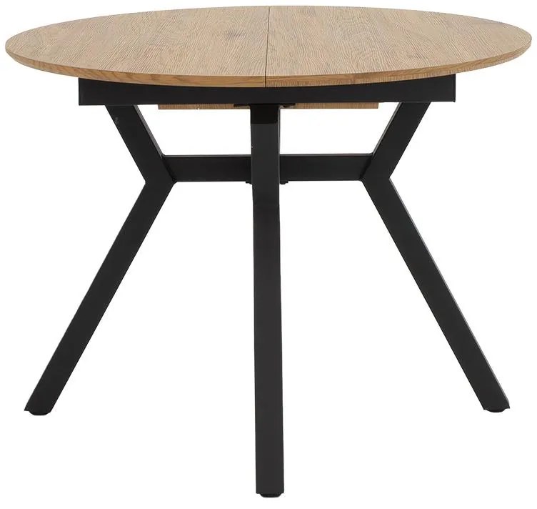 Tραπέζι Frances επεκτεινόμενο MDF sonoma-μαύρο 100-140x100x75εκ 140x100x75 εκ.
