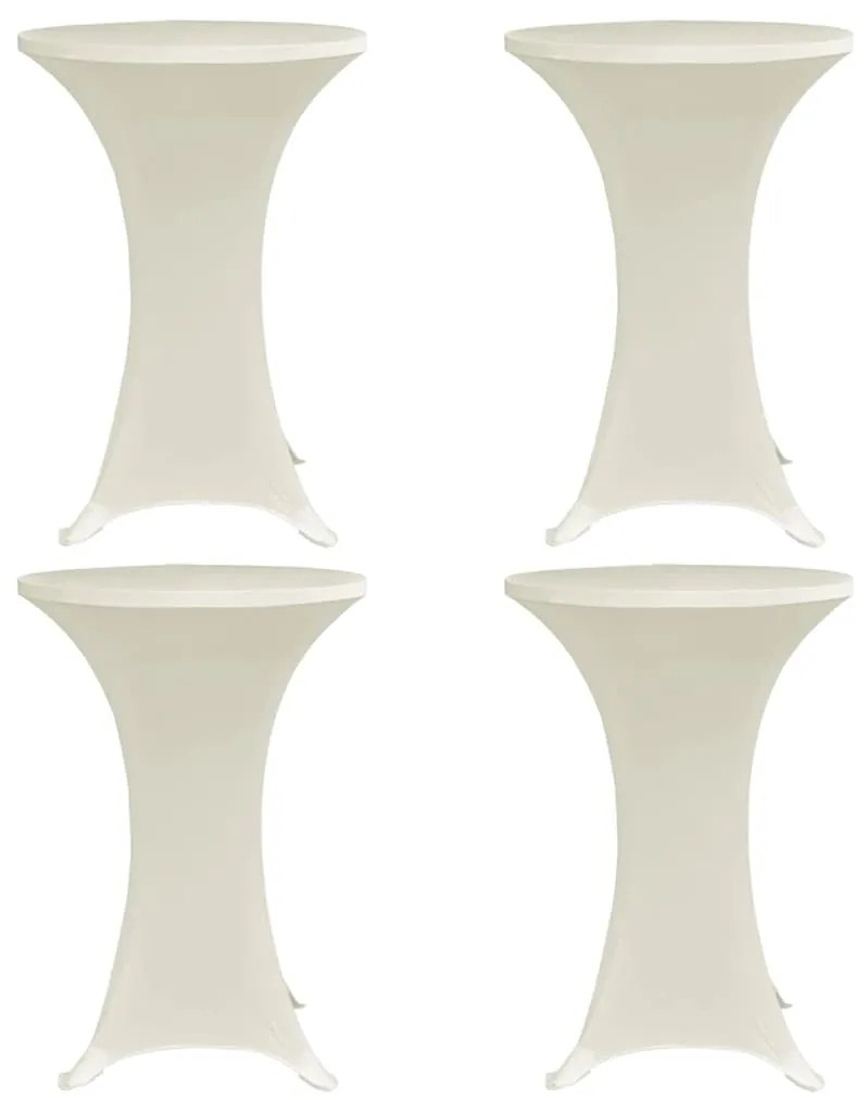 vidaXL Καλύμματα Τραπεζιού Ελαστικά 4 τεμ. Κρεμ Ø 80 εκ.