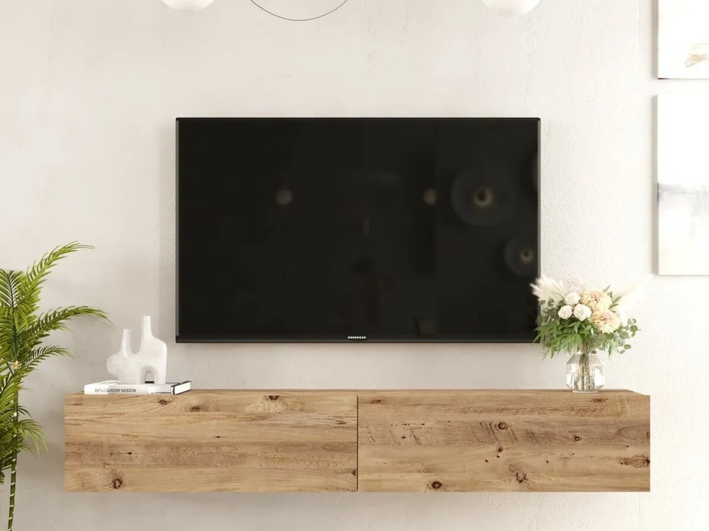 Τραπέζι Tv Ashburn 116, Πεύκο, Με πόρτες, 180x30x32cm