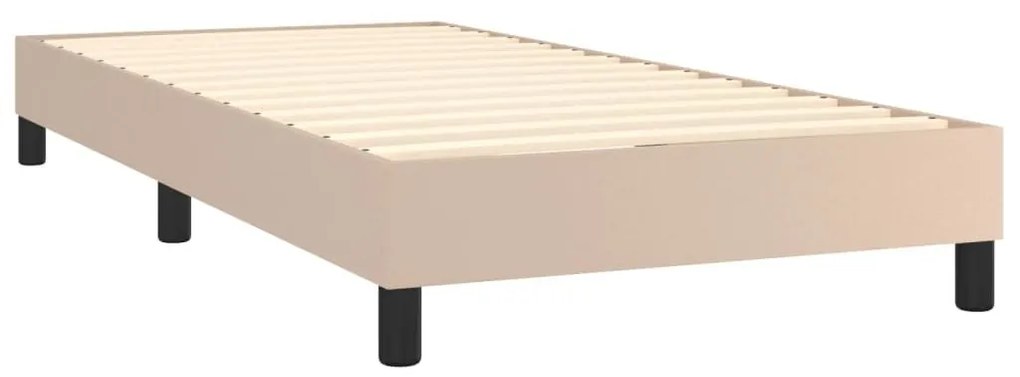 Κρεβάτι Boxspring με Στρώμα Καπουτσίνο 100x200εκ.από Συνθ.Δέρμα - Καφέ