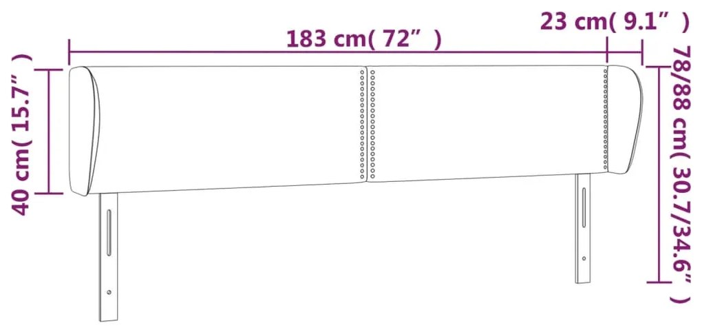 Κεφαλάρι με Πτερύγια Μπλε 147 x 23 x 78/88 εκ. Υφασμάτινο 3117008