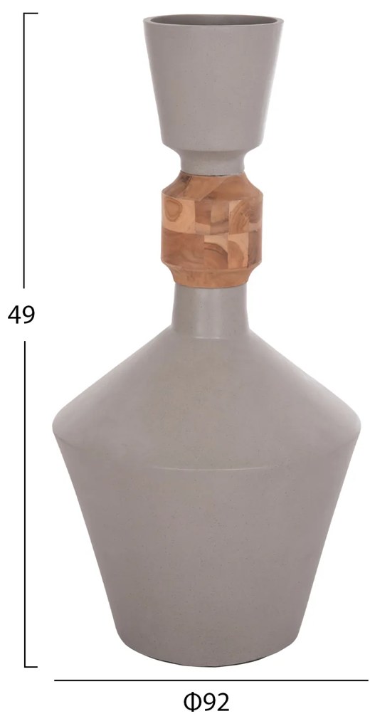 ΔΙΑΚΟΣΜΗΤΙΚΟ ΒΑΖΟ ΔΑΠΕΔΟΥ NEBULA HM4661.03 FIBER CEMENT ΓΚΡΙ--ΞΥΛΟ ΤΕΑΚ Φ60x115Υεκ.