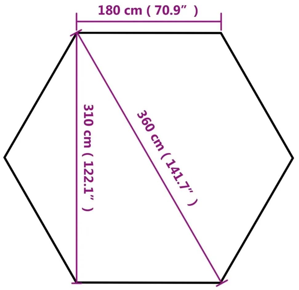 Εξαγωνική Πτυσσόμενη Τέντα 3,6 x 3,1 μ. Taupe 220 γρ/μ² - Μπεζ-Γκρι