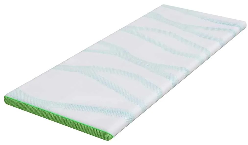 vidaXL Στρώμα επικάλυψης Λευκό και Πράσινο 180 x 200 x 6 εκ