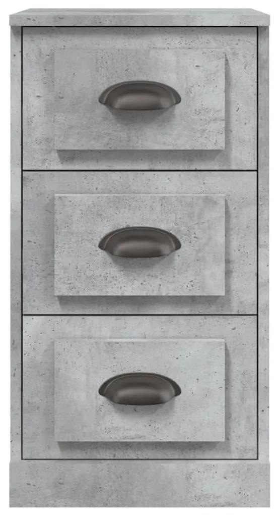 Μπουφές Γκρι Σκυροδέματος 36x35,5x67,5 εκ. Επεξεργασμένο Ξύλο - Γκρι