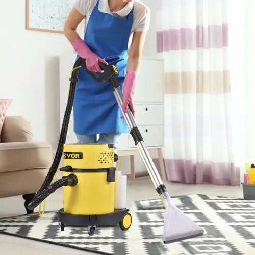 VEVOR Wet Dry Vacuum Cleaner, 5.3 Gallon 2 Peak HP, 4-in-1 Portable Shop Vacuum w/ Blow &amp; Spray Function, Remote Control, HEPA &amp; Sponge Filtration, 5 Brush for Household, Car