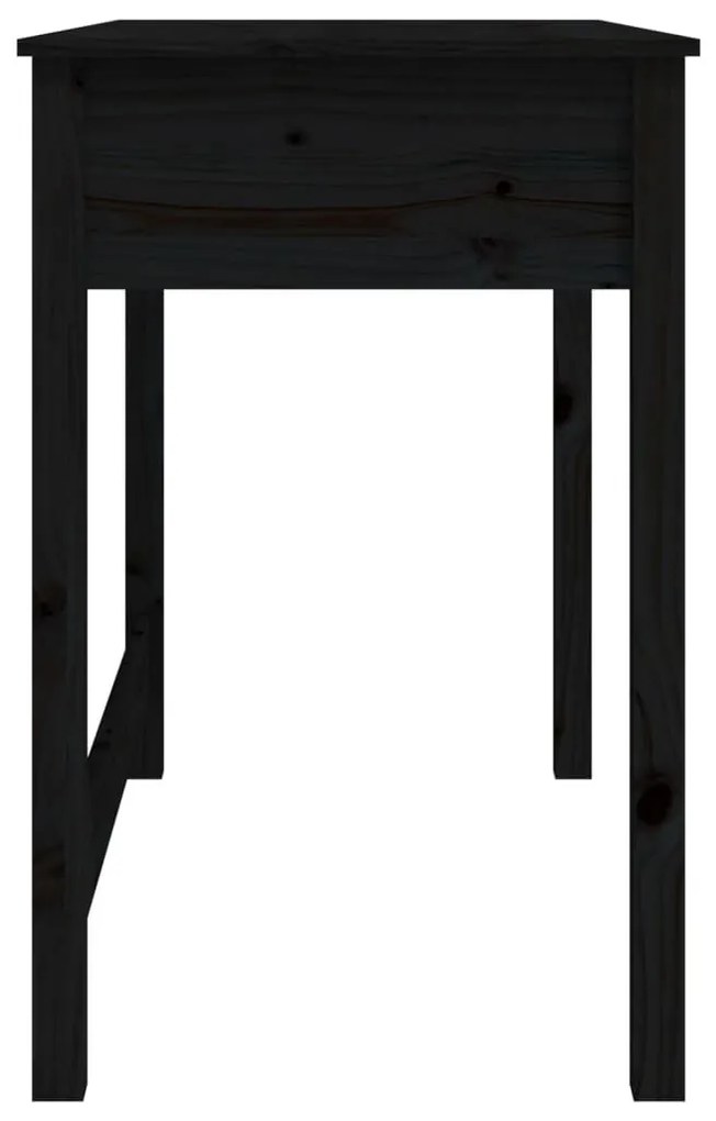 Γραφείο με Συρτάρια Μαύρο 100x50x78 εκ. από Μασίφ Ξύλο Πεύκου - Μαύρο