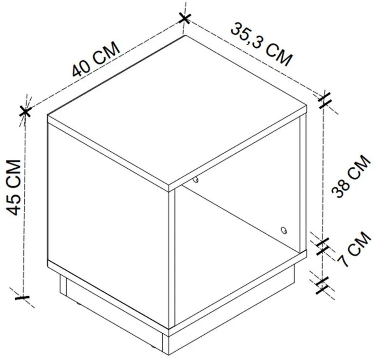 Κομοδίνο Gino Megapap χρώμα λευκό 40x35,3x45εκ. - GP041-0093,1