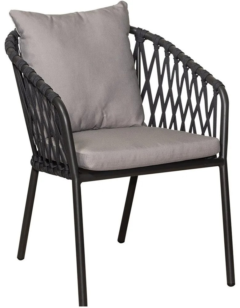 Πολυθρόνα Αλουμινίου Victorian 223920 57x67x77cm Black-Beige