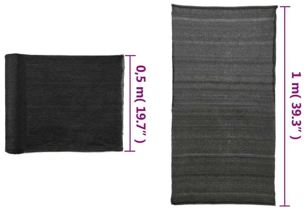 vidaXL Δίχτυ Σκίασης Μαύρο 1 x 50 μ. από HDPE 150 γρ./μ²