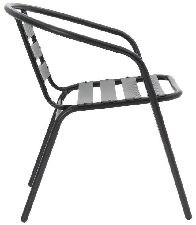 Σετ κήπου - Τραπεζαρία Tade - Ensure 5 τεμ. μέταλλο - γυαλί μαύρο 140x80x70 εκ. 140x80x70 εκ.