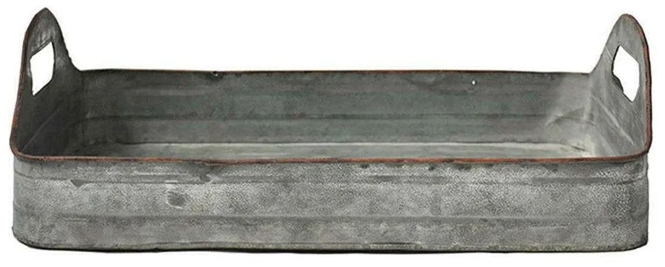 Δίσκος Διακοσμητικός Vintage Zinc 00.07.7108C 53x33x7,5cm Μεταλλικός Grey-Bronze Metal