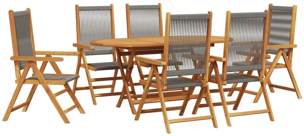 vidaXL Σέτ φαγητού για κήπο 7 pcs Γκρι