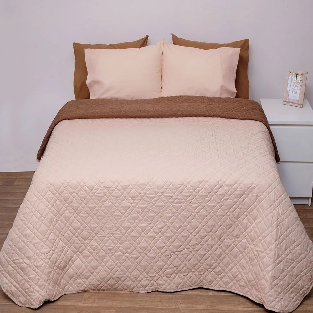 Κουβερλί 5100 Beige-Brown Viopros Μονό 160x240cm Microfiber