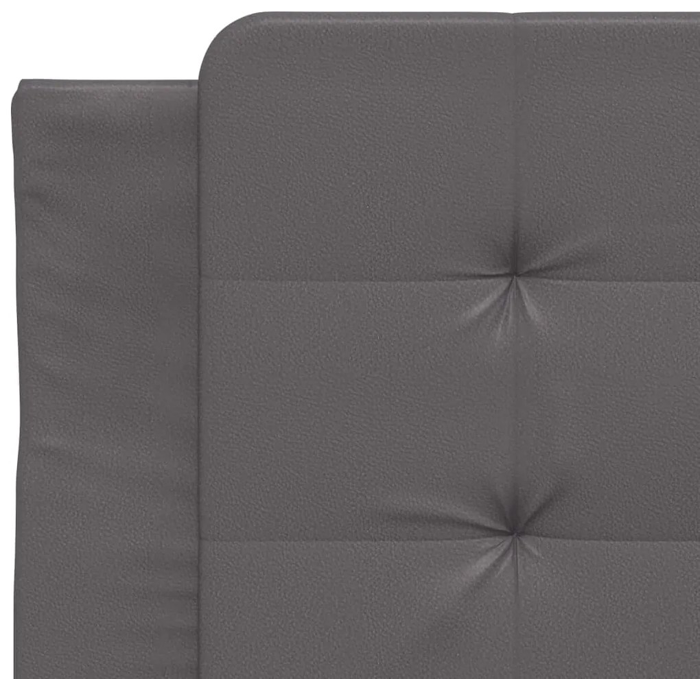 vidaXL Σκελετός Κρεβατιού Χωρίς Στρώμα Zadar Γκρι 90x200 εκ. από Συνθετικό Δέρμα