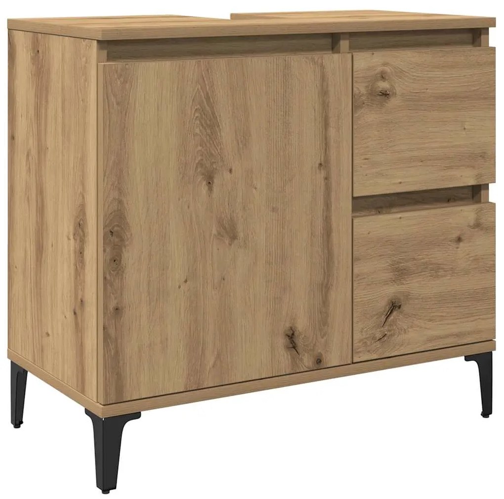 vidaXL Ντουλάπι Νιπτήρα Αρτισιανή Δρυς 65x33x60 εκ. Επεξ. Ξύλο