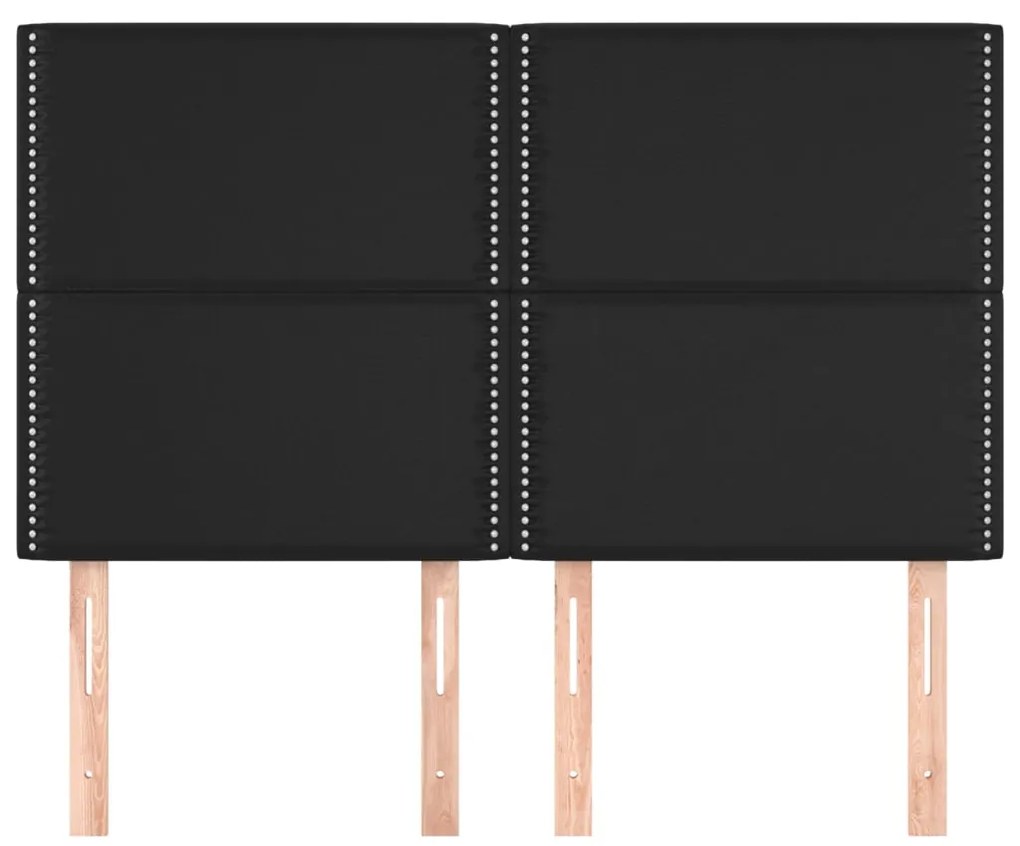vidaXL Κεφαλάρια Κρεβατιού 4 τεμ. Μαύρα 72x5x78/88 εκ. Συνθετικό Δέρμα