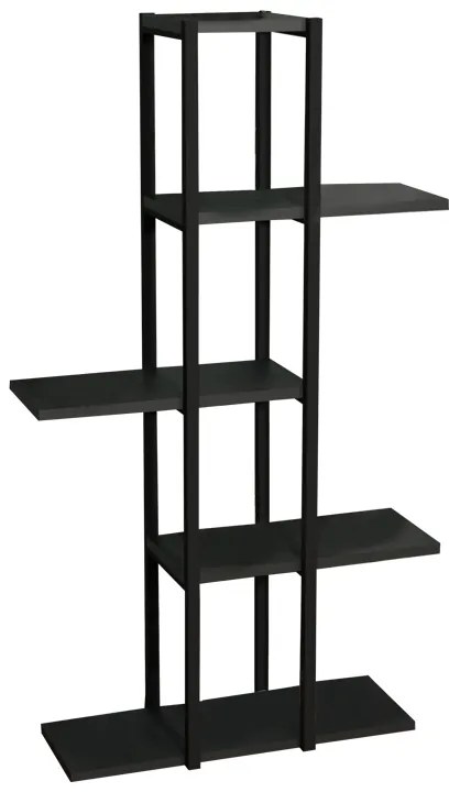 Επιδαπέδια ραφιέρα Ploko pakoworld ανθρακί μελαμίνης-μαύρο μέταλλο 60x24x110εκ