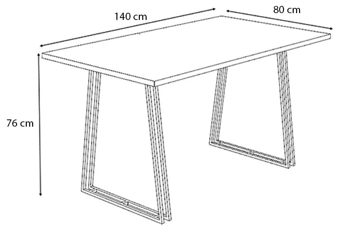 ΤΡΑΠΕΖΙ GABLE MEGAPAP ΜΕΤΑΛΛΙΚΟ - ΜΕΛΑΜΙΝΗΣ ΧΡΩΜΑ SONOMA - ΑΝΘΡΑΚΙ 140X80X76ΕΚ.