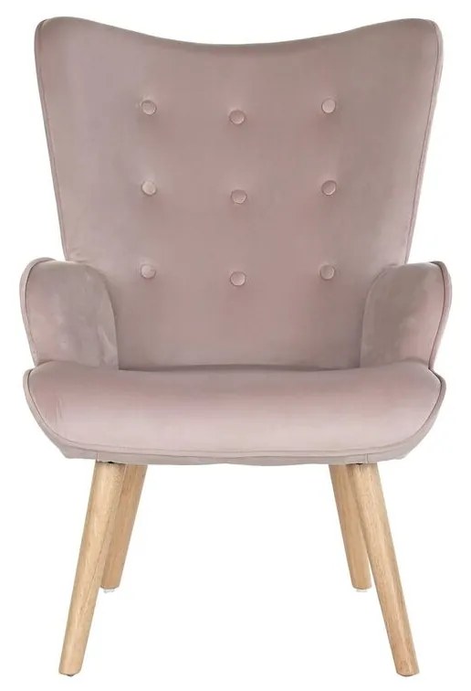 Κάθισμα DKD Home Decor Ροζ πολυεστέρας Ξύλο 67 x 69 x 96 cm 75 x 69 x 96 cm