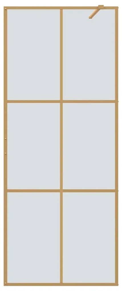 vidaXL Τοίχος Ντους Walk-in Χρυσό 80 x 195 cm σκληρυμένο γυαλί