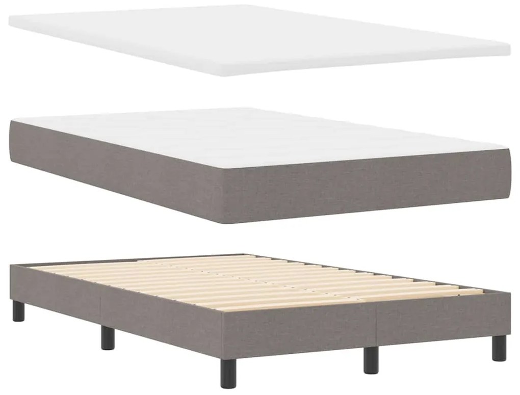 vidaXL Κρεβάτι με ελατήρια με στρώμα Taupe 120 x 190 cm ύφασμα