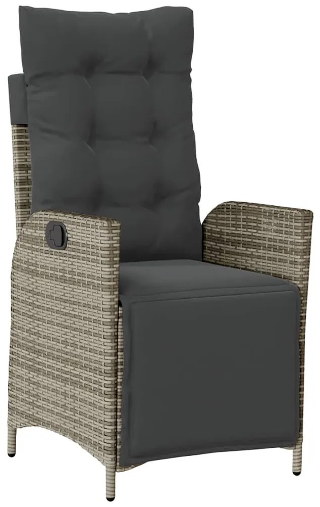 vidaXL Σετ Τραπεζαρίας Κήπου 5 τεμ. Γκρι Συνθ. Ρατάν με Μαξιλάρια