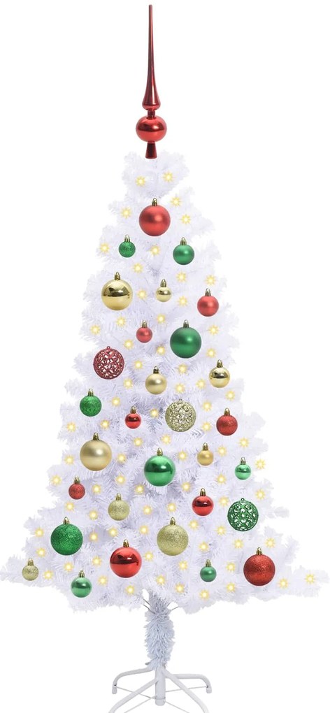 vidaXL Τεχνητό Χριστουγεννιάτικο Δέντρο Λευκό 120 cm PVC και Χάλυβας