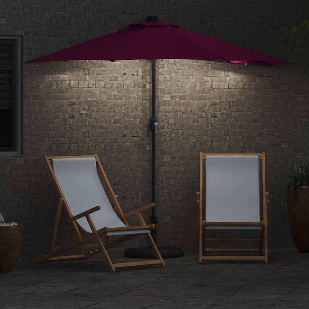 vidaXL Ομπρέλα Κήπου Μπορντό 294 x 150 x 223 εκ ύφασμα