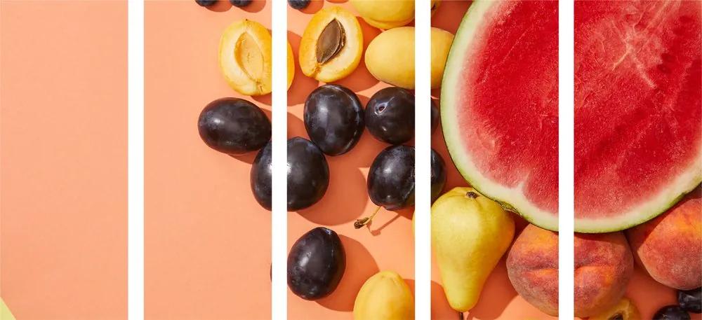 Εικόνα 5 μερών ζουμερά καλοκαιρινά φρούτα