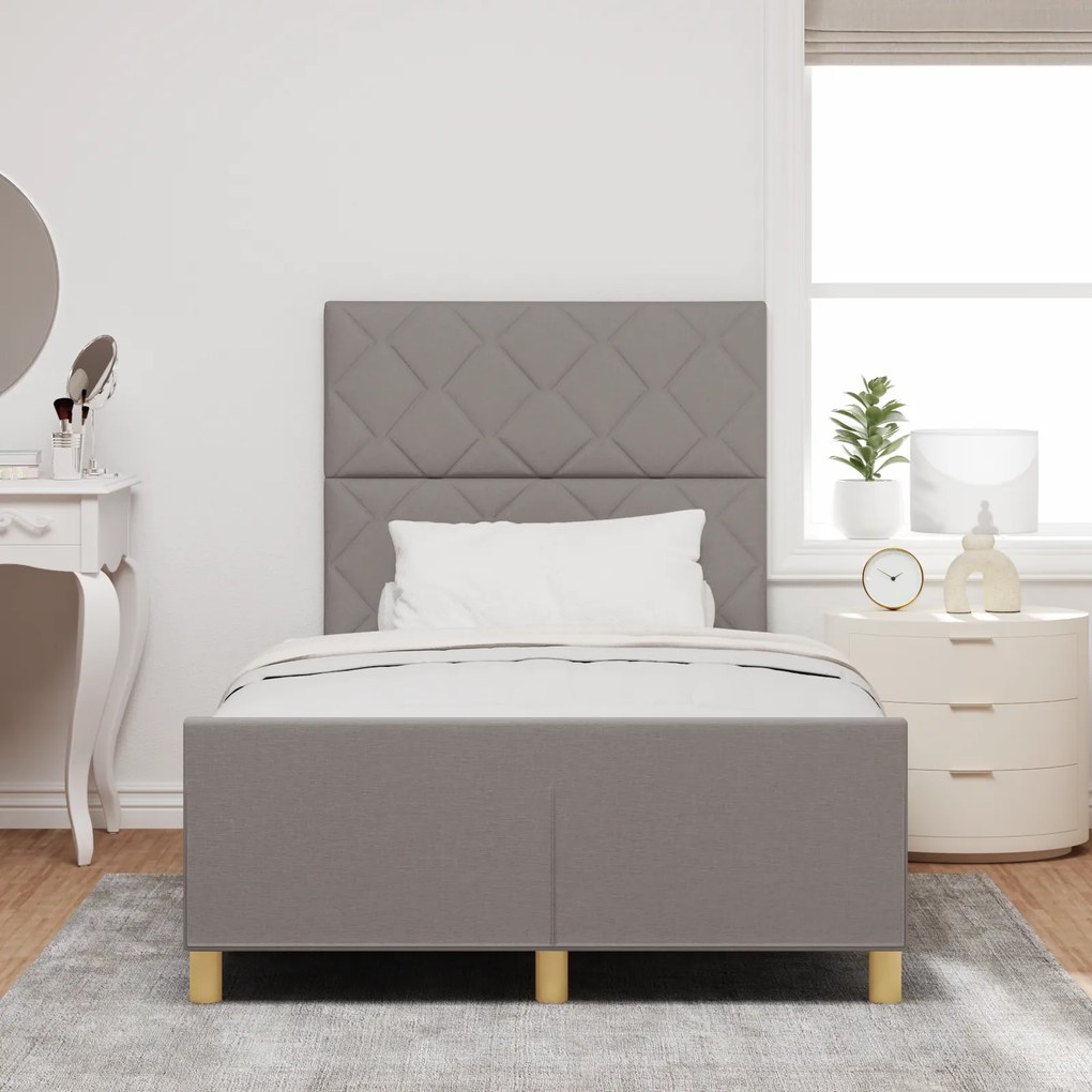 vidaXL Σκελετός Κρεβατιού με κεφαλάρι Taupe 120 x 200 cm ύφασμα