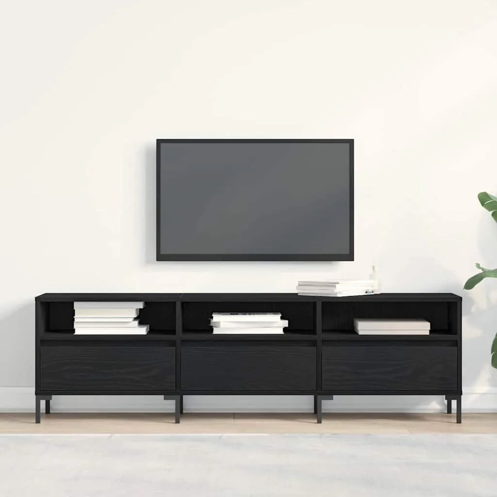 vidaXL Ντουλάπι TV Μαύρη δρυς 150 x 30 x 44.5 εκ. Επεξεργασμένο ξύλο