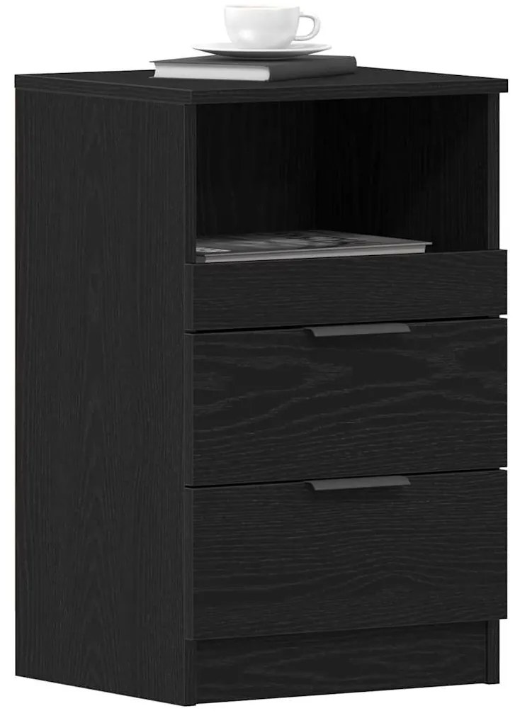 vidaXL Κομοδίνο Μαύρη δρυς 40 x 35 x 65 εκ. Επεξεργασμένο ξύλο