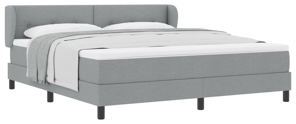 vidaXL κρεβάτι με μαξιλάρι σε ανοιχτό γκρι 180x200 εκ. ύφασμα