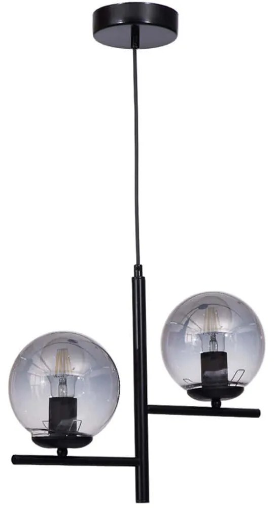 Φωτιστικό Οροφής 534LUN5952 42x15x80cm 2xE27 40W Black-Fume Opviq