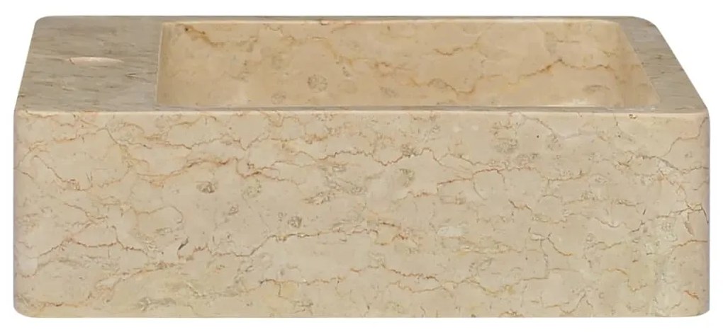 vidaXL Νιπτήρας Κρεμ 40 x 40 x 12 εκ. Μαρμάρινος