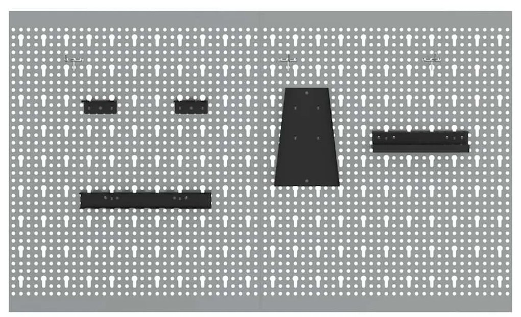 vidaXL Πάνελ Τοίχου Εργαλείων 2 pcs Γκρι 100 x 1 x 60 εκ