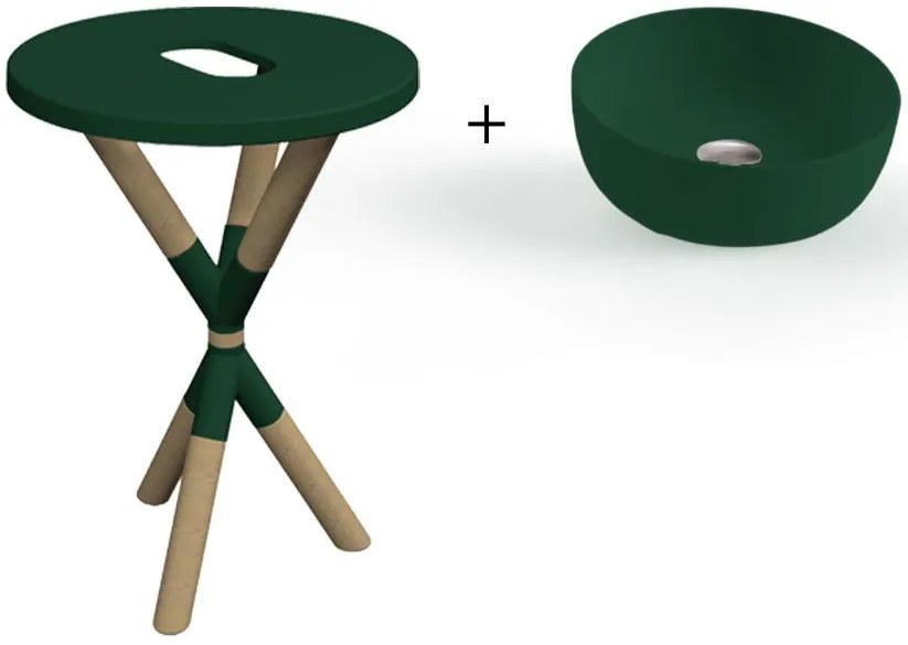 Σετ μπάνιου Cross Scarabeo-Διάμετρος 39 εκ.-Prasino