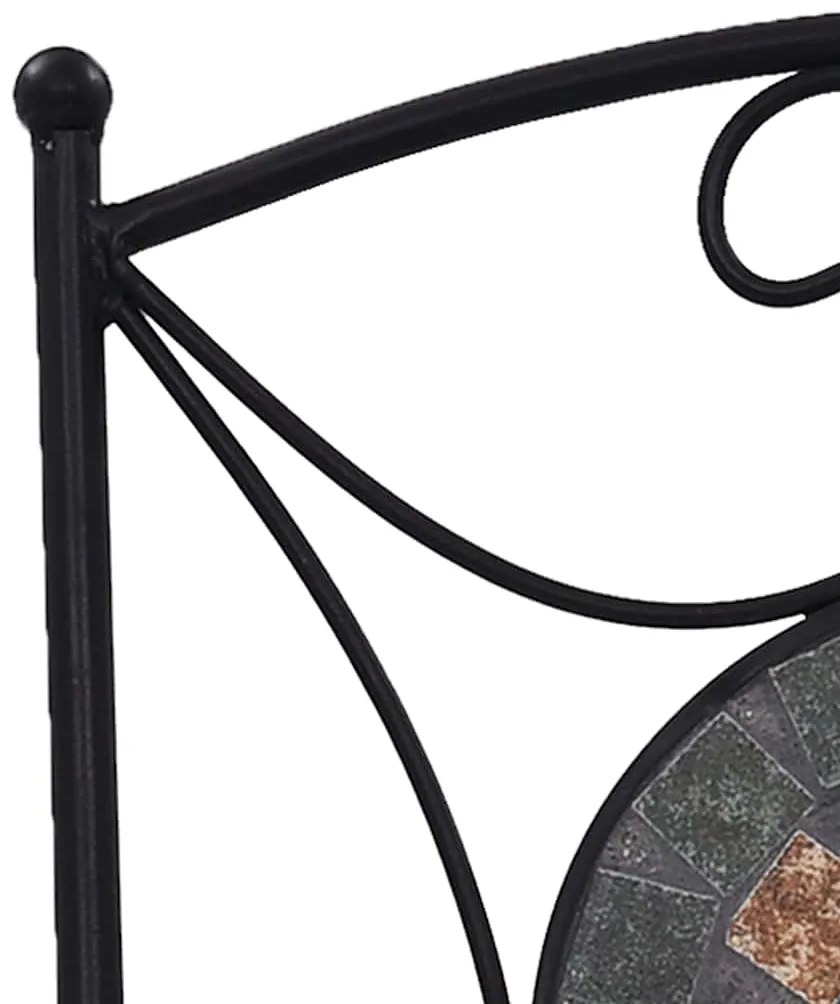 vidaXL Καρέκλες Bistro «Μωσαϊκό» 2 τεμ. Πορτοκαλί / Γκρι