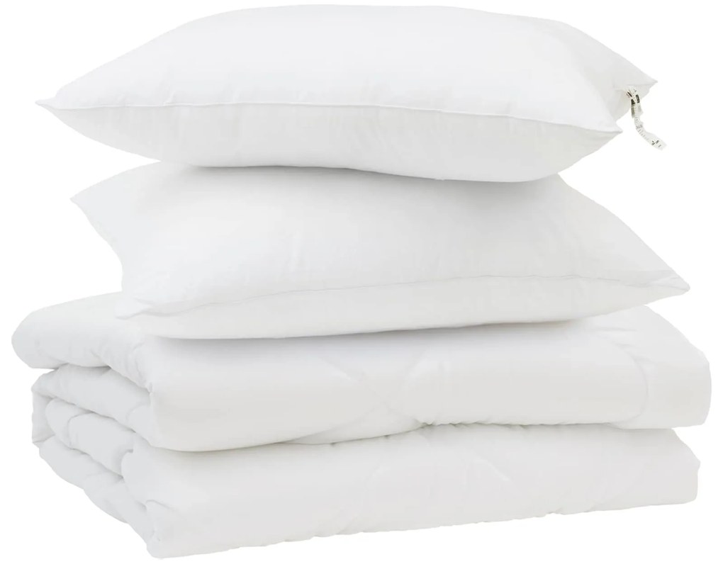 vidaXL Καλοκαιρινό Παπλωματοθήκη με μαξιλάρι 3 pcs Λευκό Μικροΐνες