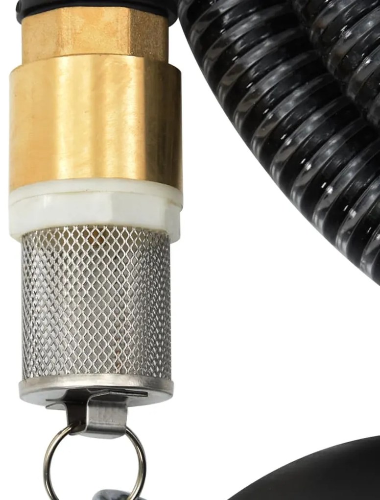 vidaXL Σωλήνας Αναρρόφησης Ορειχ. Συνδέσεις Μαύρος 7 μ/1,1&quot; PVC